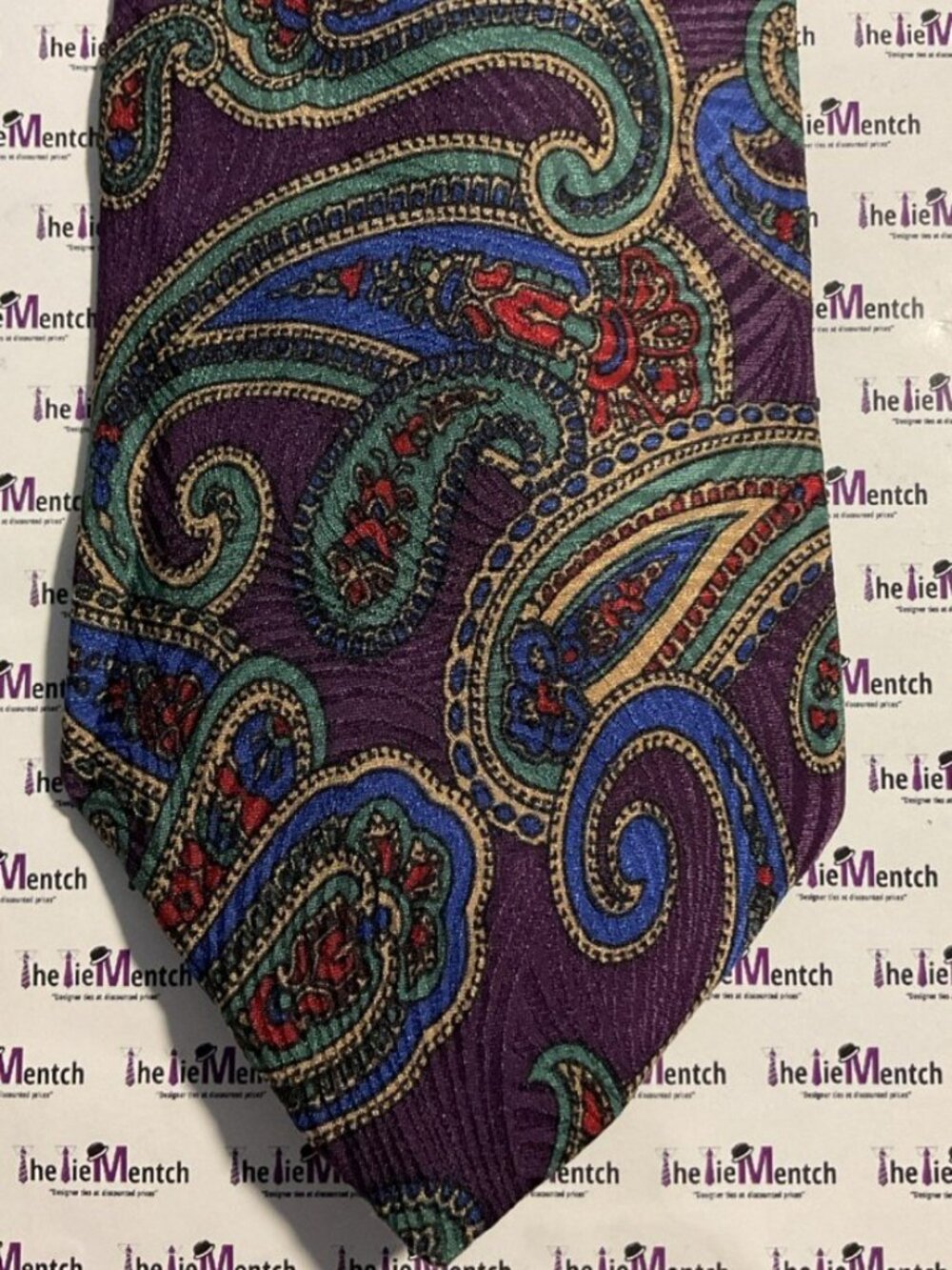 LIBERTY OF LONDON Purple Paisley “Peacock” Tie 4”